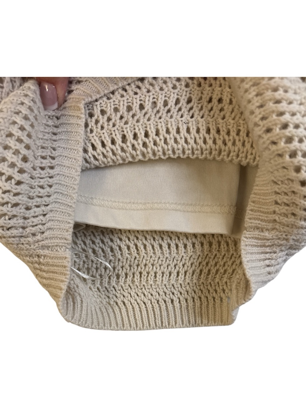 Crochet Cropped Cream Tank Bohemian Festival size XS - Picture 3 of 6